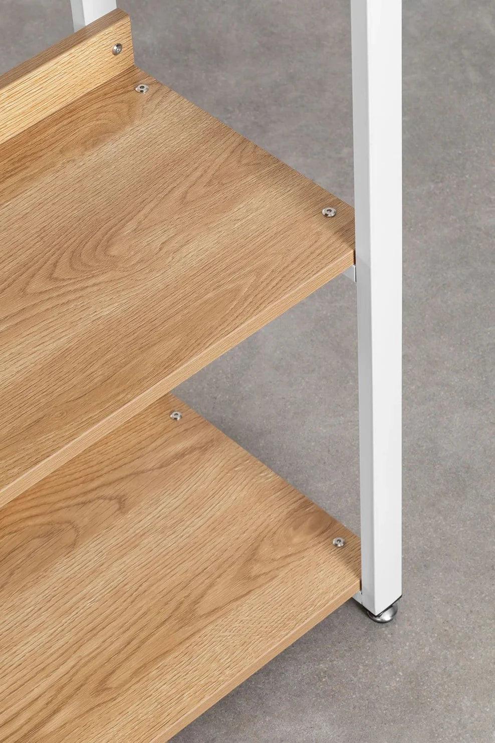 Linea Open Corner Modular Wardrobe 5-Piece in Steel and Wood - Light White