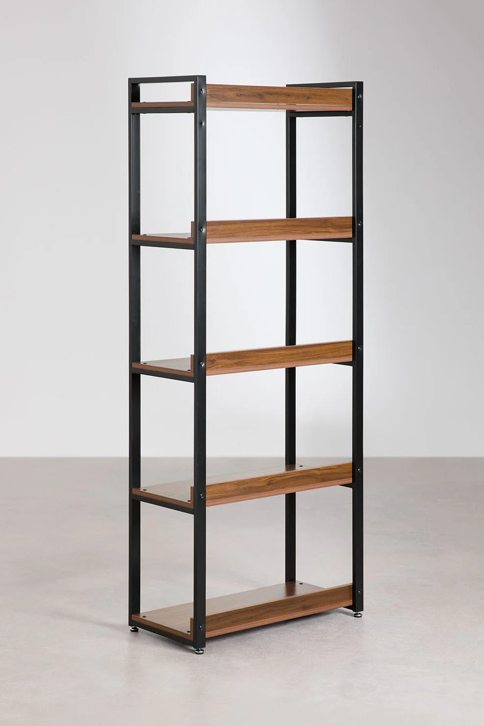 Linea Steel and Wood Shelf - Dark Black