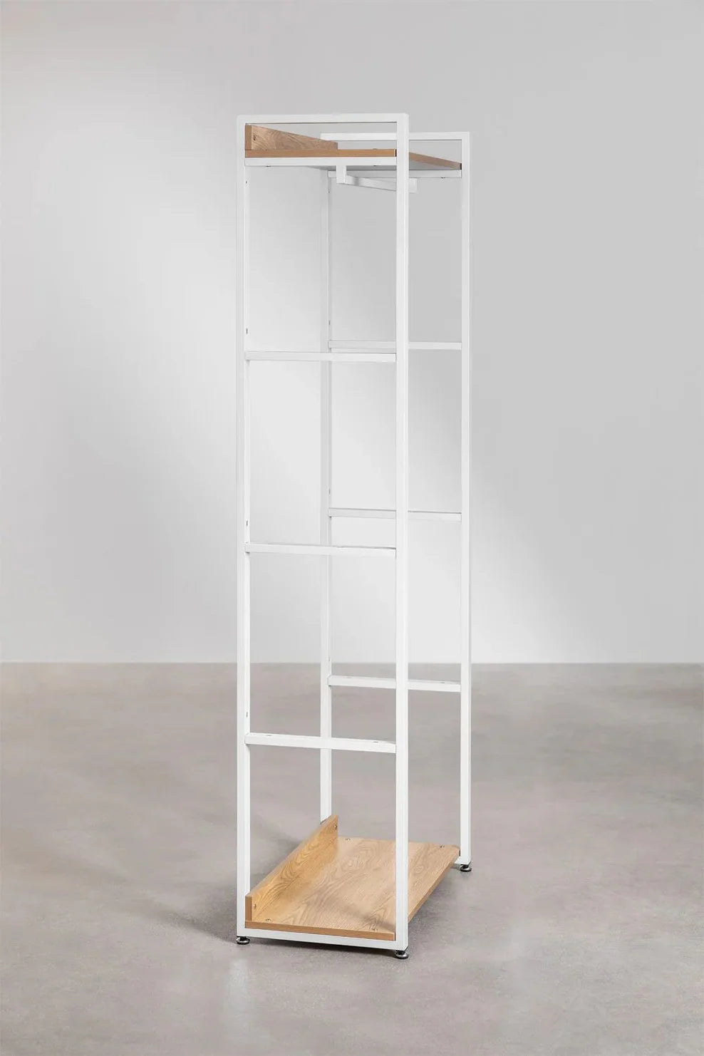 Linea Steel and Wood Coat Rack - Light White