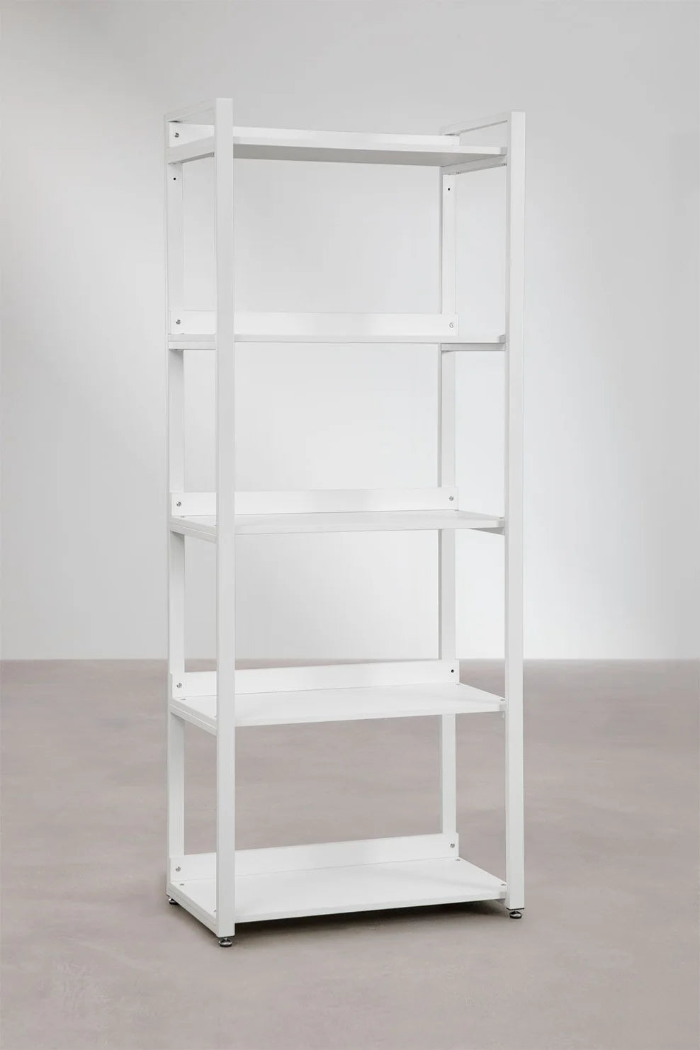 Linea Open Corner Modular Wardrobe 5-Piece in Steel and Wood - Whity