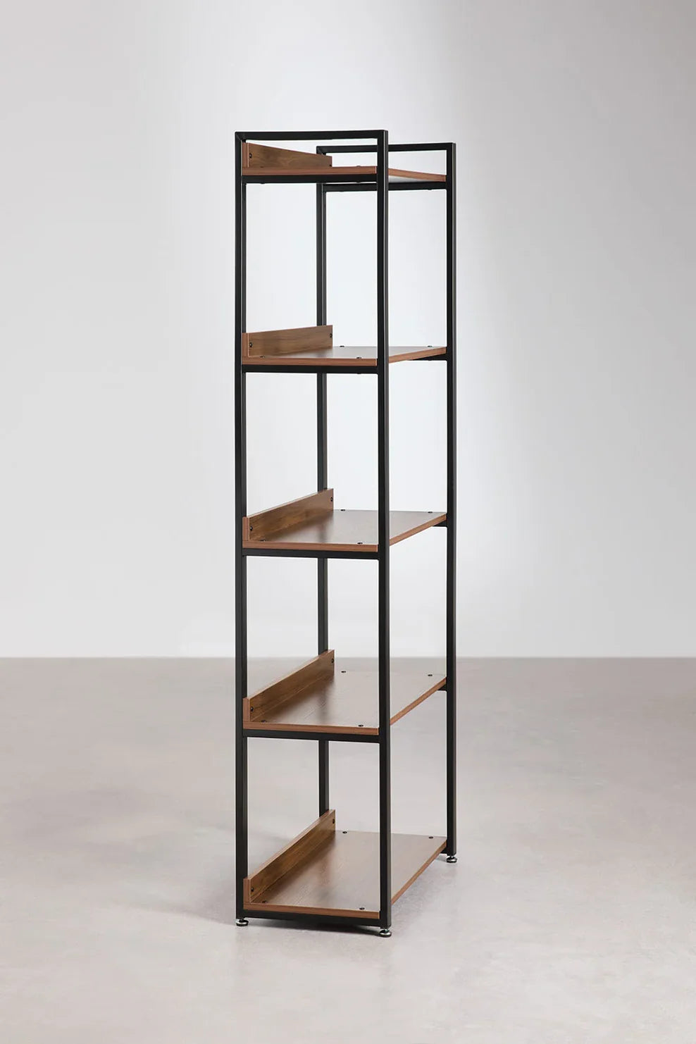 Linea Steel and Wood Shelf - Dark Black