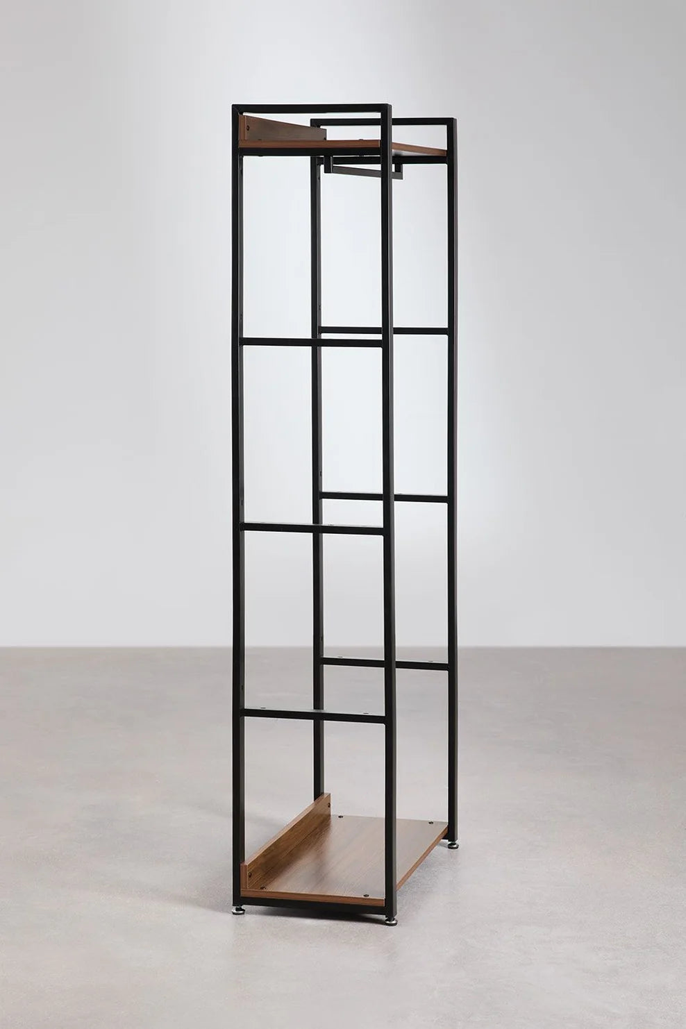 Linea Steel and Wood Coat Rack - Dark Black