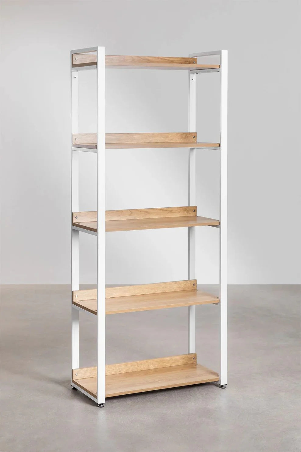 Linea Open Modular Wardrobe 2-Piece with Drawers and Shelving in Steel and Wood - Light White