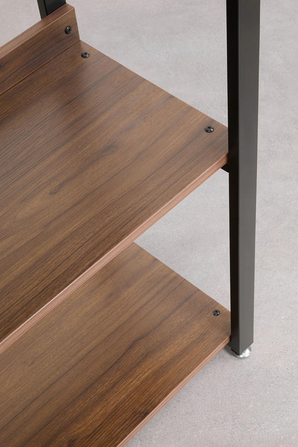 Linea Steel and Wood Shelf - Dark Black