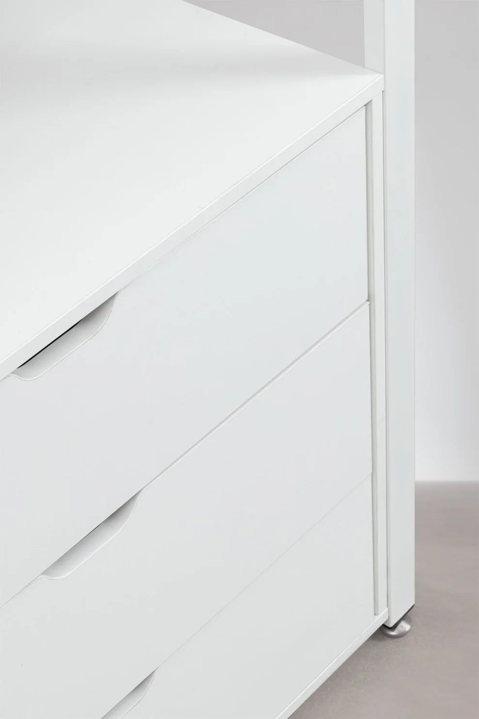 Linea Open Corner Modular Wardrobe with 4 Pieces in Steel and Wood - Dark Black