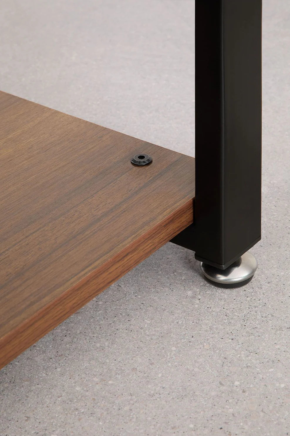 Linea Open Steel and Wood Wardrobe - Dark Black