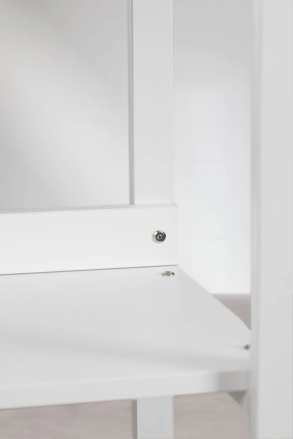 Linea Open Corner Modular Wardrobe 3-Piece with Steel and Wood Clothes Rack - Whity