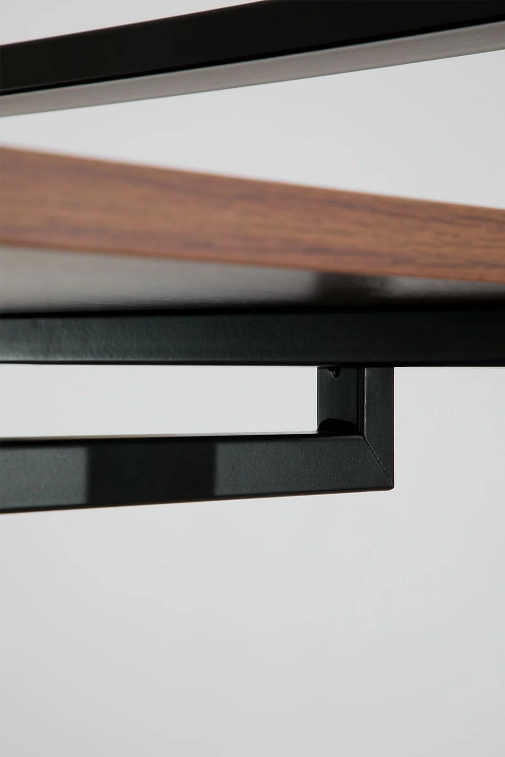 Linea Open Steel and Wood Wardrobe - Dark Black
