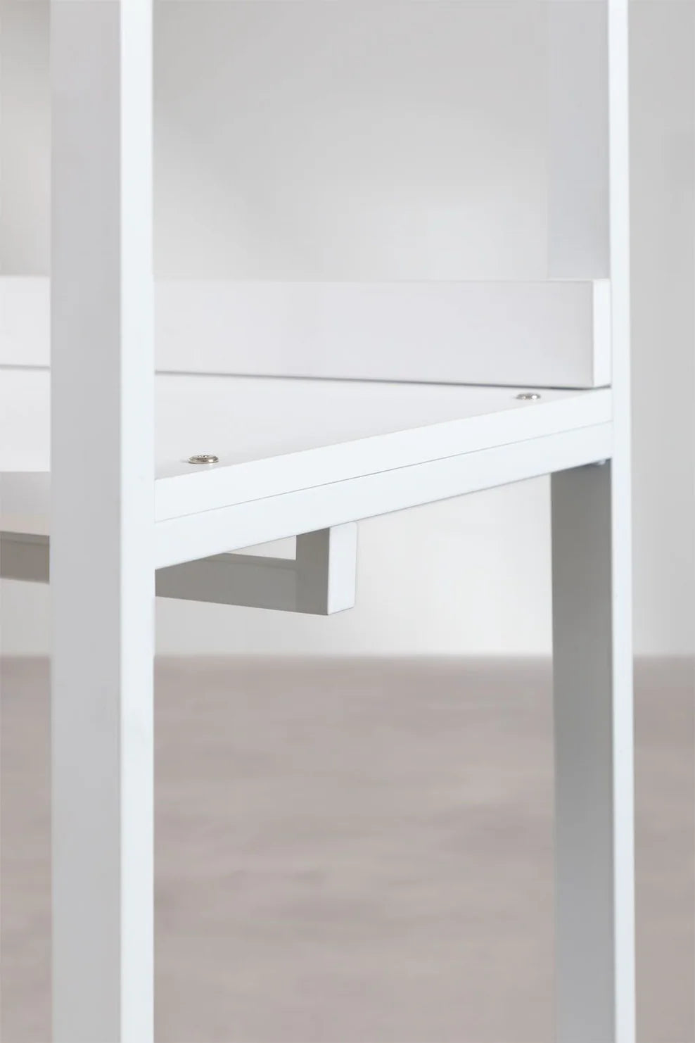 Linea Open Corner Modular Wardrobe with 3 Pieces and Drawers in Steel and Wood - Whity
