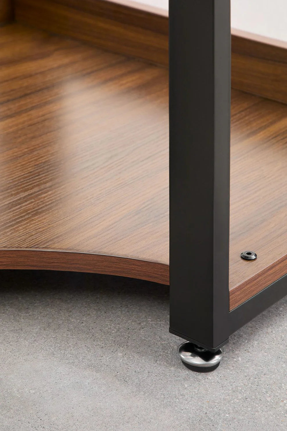 Linea Open Corner Wardrobe in Steel and Wood - Dark Black
