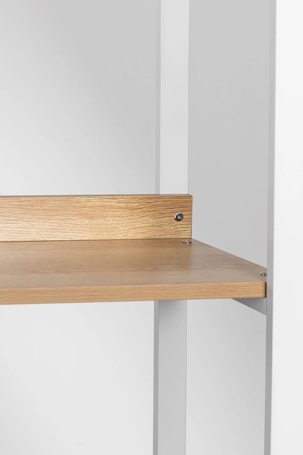 Linea Open Modular Wardrobe 2-Piece with Clothes Rack and Shelf in Steel and Wood - Light White