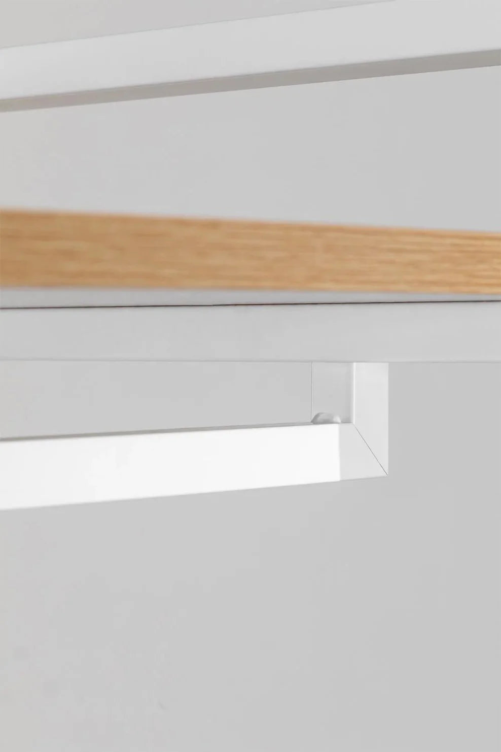 Linea Open Modular Wardrobe 2-Piece with Steel and Wood Drawers - Light White