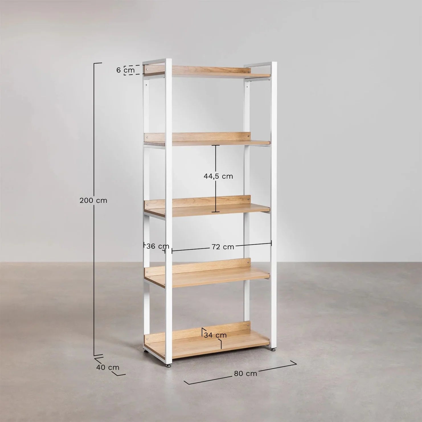 Linea Steel and Wood Shelf - Light White
