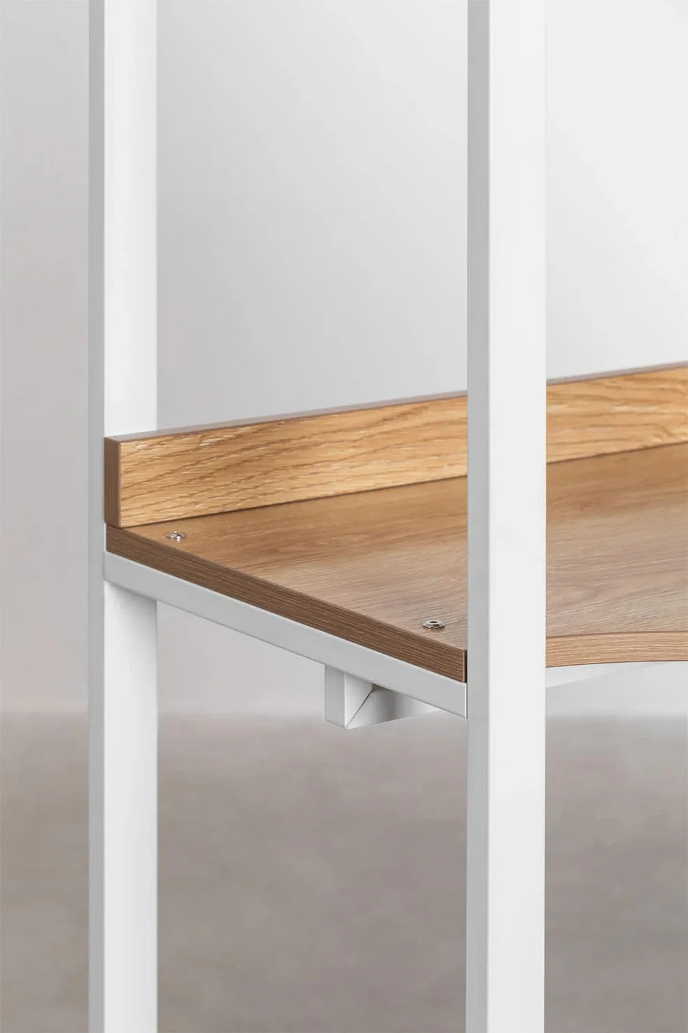 Linea Open Corner Modular Wardrobe with 4 Pieces in Steel and Wood - Light White
