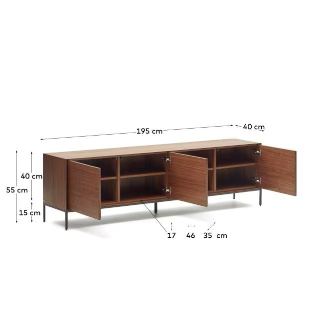 Cove 3 Door TV Unit - Brown