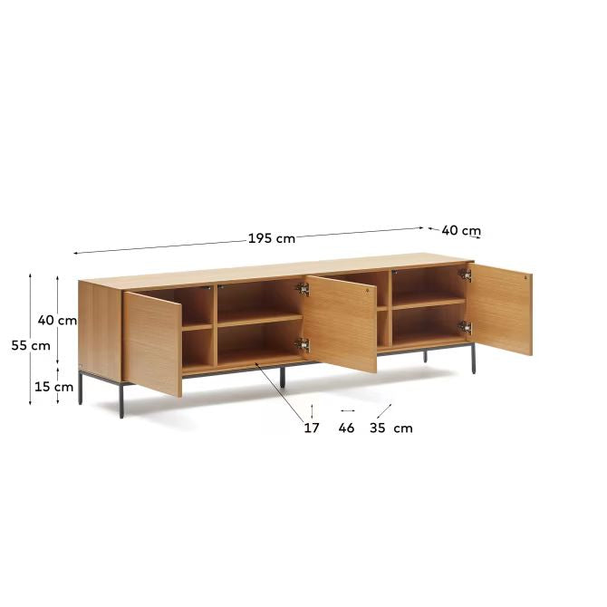 Cove 3 Door TV Unit - Natural