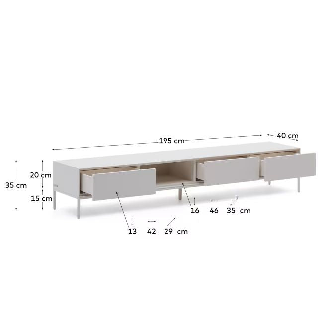 Cove Drawer TV Unit - White