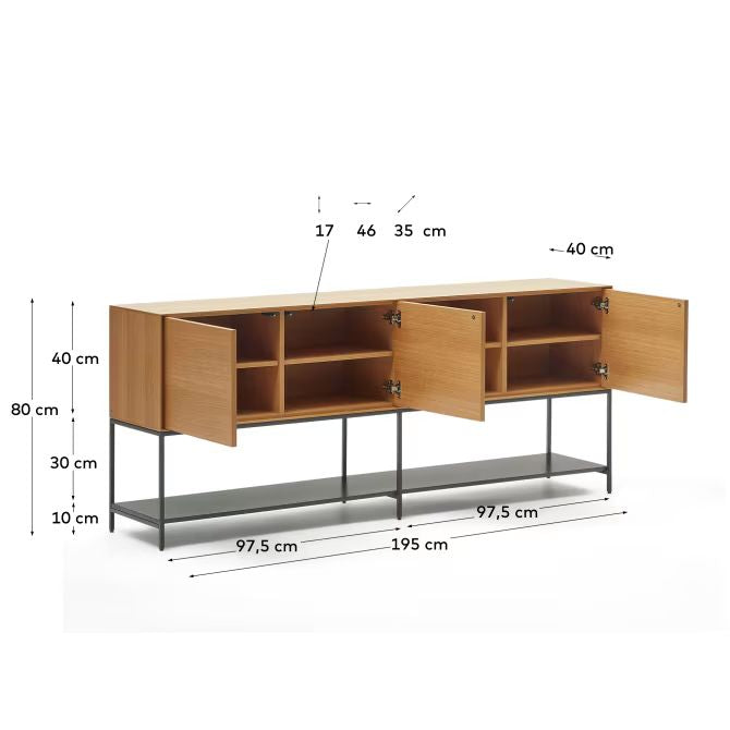 Cove Sideboard 3 Door Sideboard  - Natural