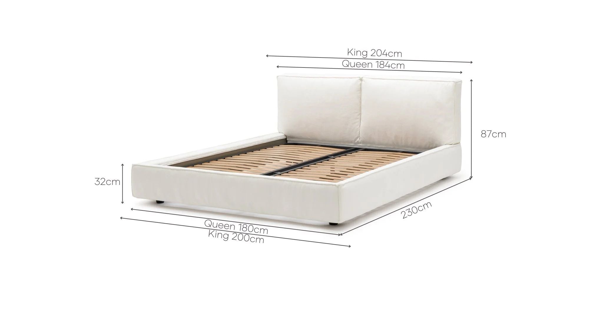 Arden King Bed (White)